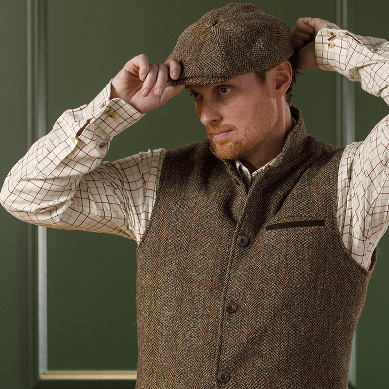 gilet chasse tweed