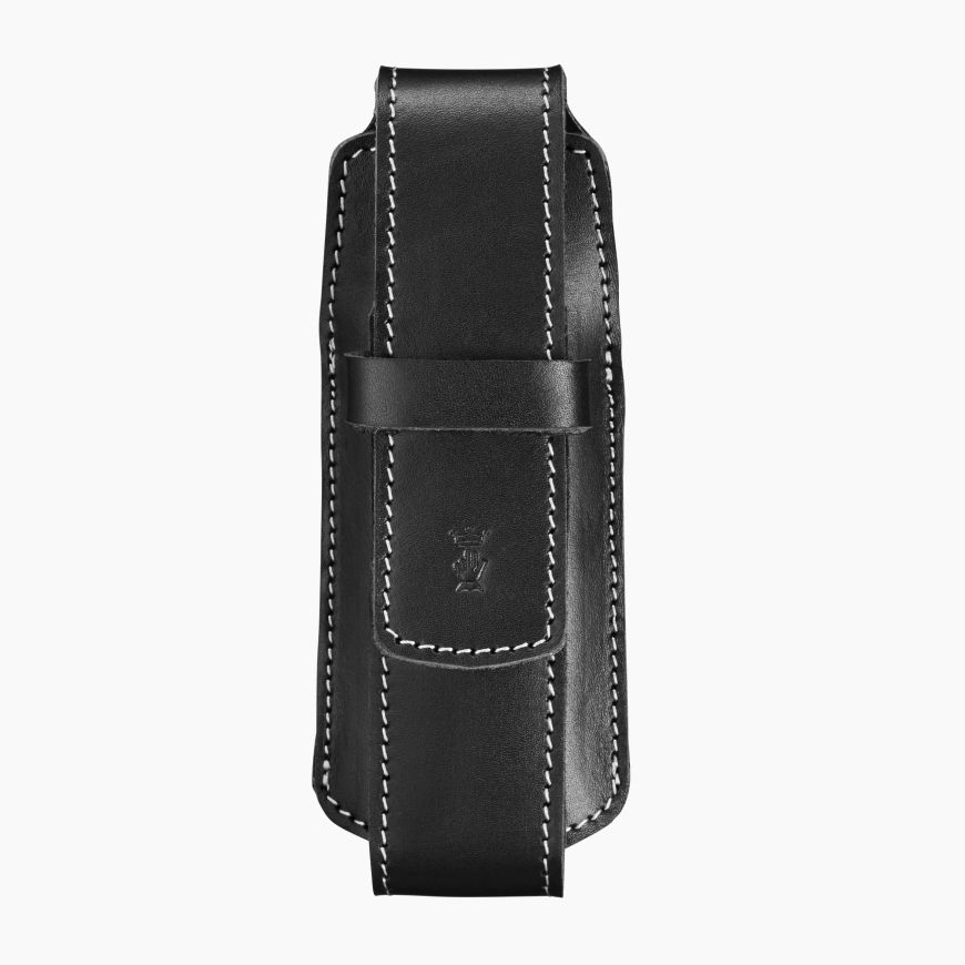 Etui chic en cuir noir - Opinel