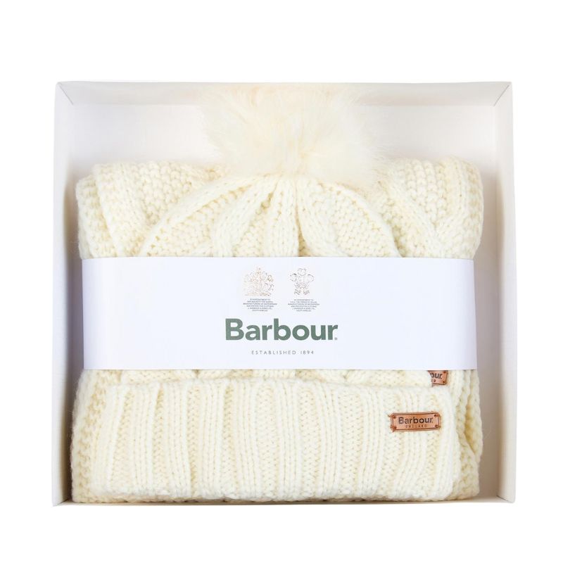Coffret Cadeau Bonnet et Echarpe Cream - Barbour