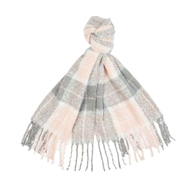 Coffret Cadeau Bonnet et Echarpe Grise / Rose - Barbour