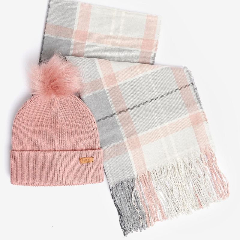 Coffret cadeau Bonnet et charpe Pearl Grey - Barbour