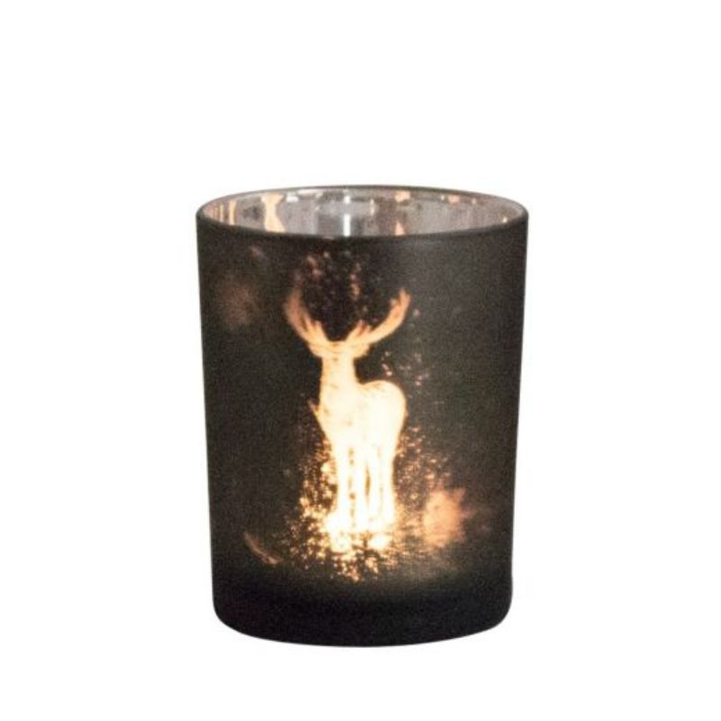 Photophore en verre cerf 