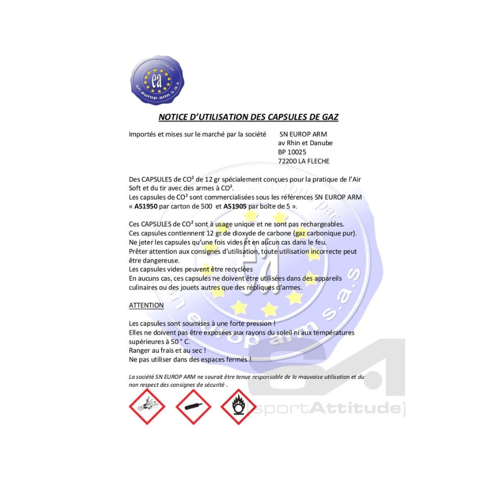 Cartouche / Sparclette 12g de CO2