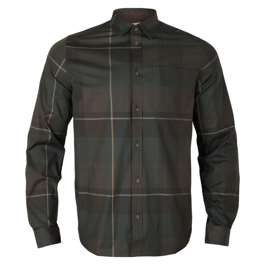 Chemise Akse L/S Shadow Brown check - Hrkila