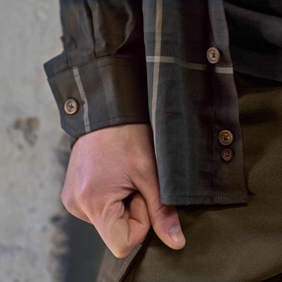 Chemise Akse L/S Shadow Brown check - Hrkila