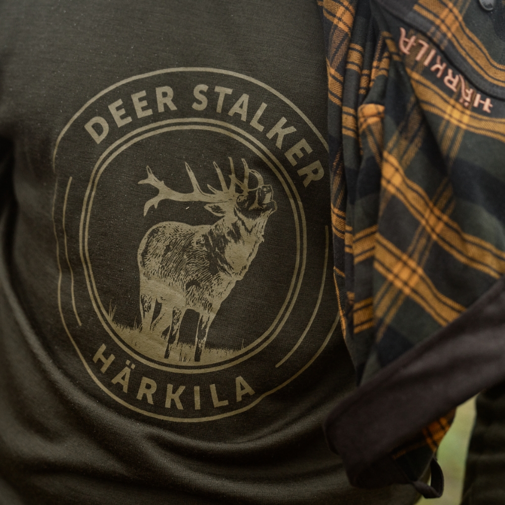 T-shirt Game L/S Willow green Stag - Hrkila