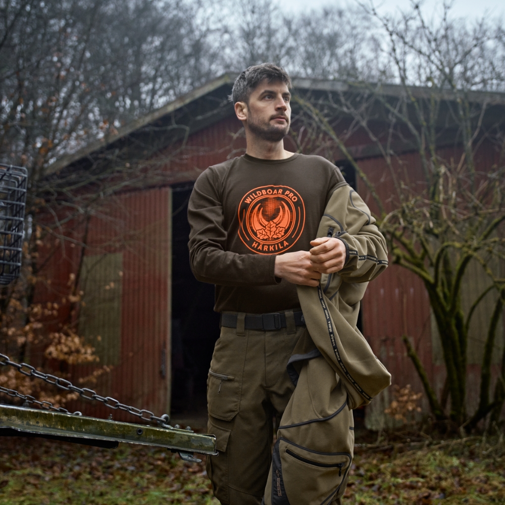 T-shirt Game L/S Shadow Brown wildboar - Hrkila