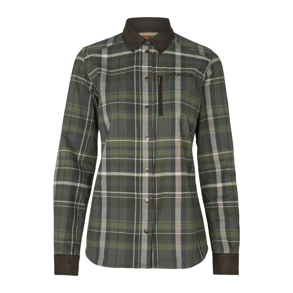 Chemise Pajala Femme Olive Check - Hrkila