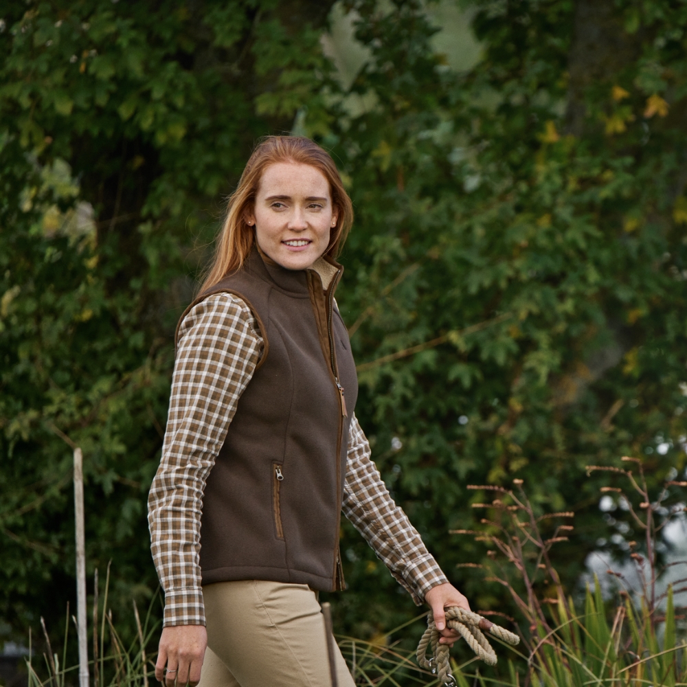 Gilet polaire femme Sandhem Sherpa Demitasse Brown - Hrkila