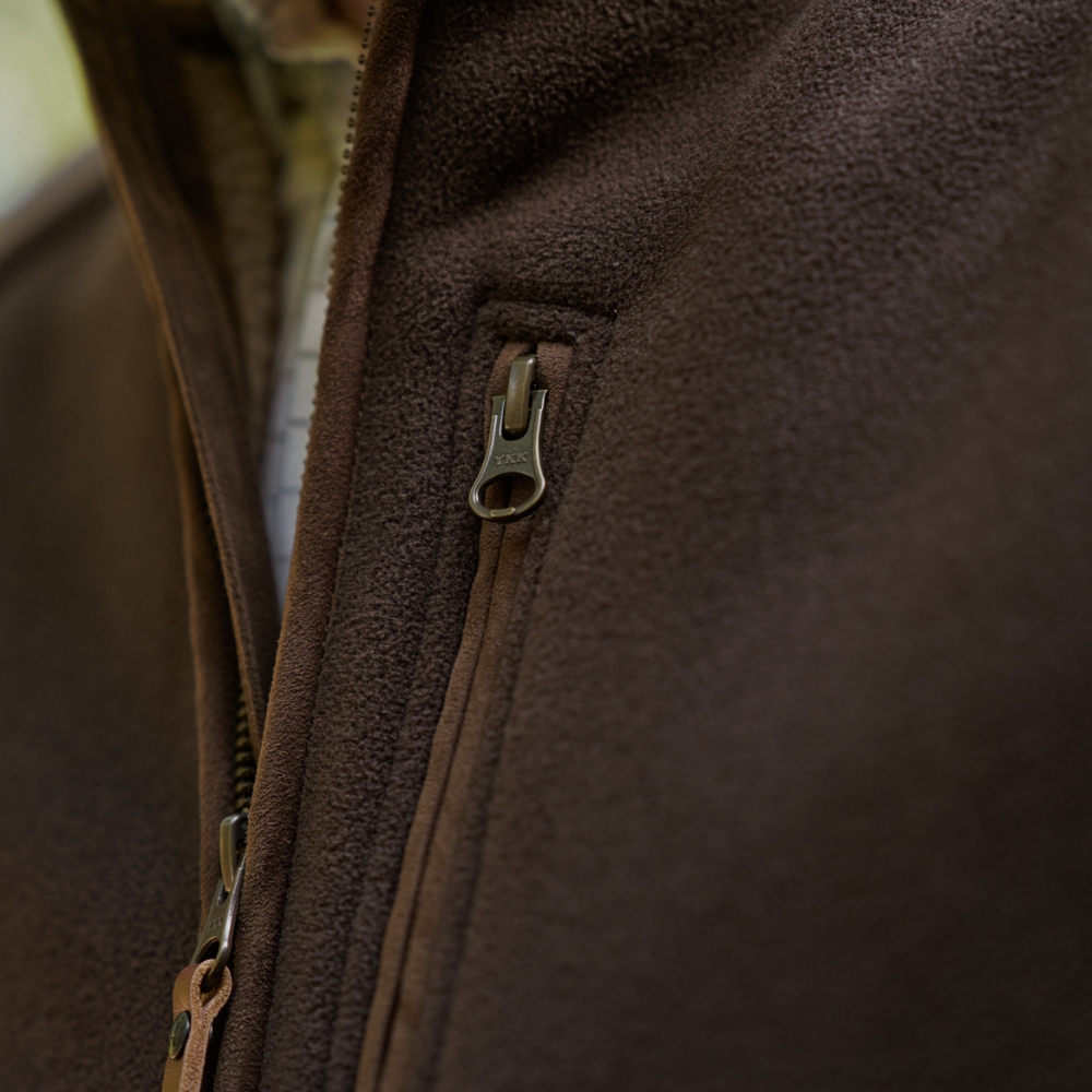 Gilet polaire Sandhem Sherpa Demitasse Brown - Hrkila