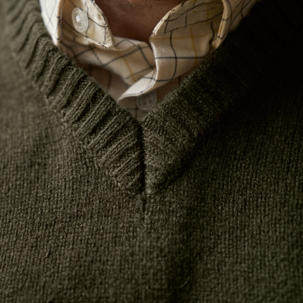 Pull en laine mrinos Vincent Col en V Rosin - Hrkila