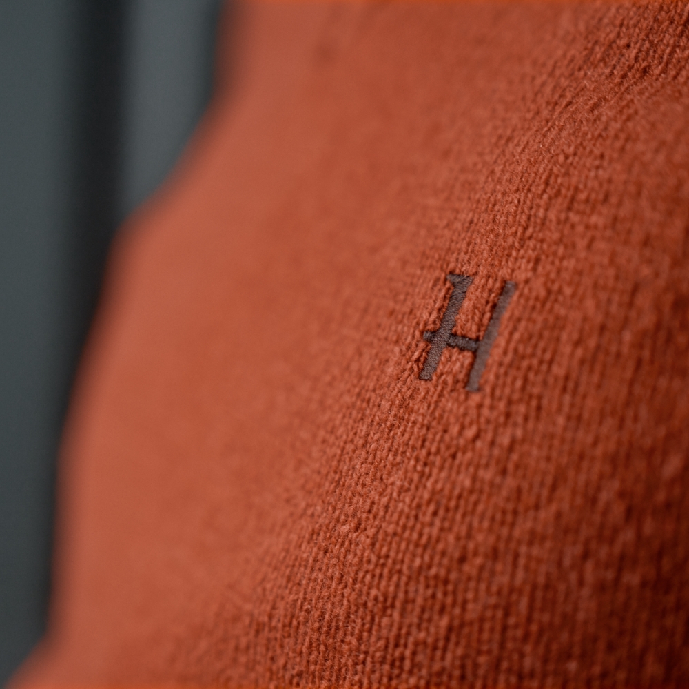 Pull en laine mrinos Vincent Col en V Bombay Brown - Hrkila