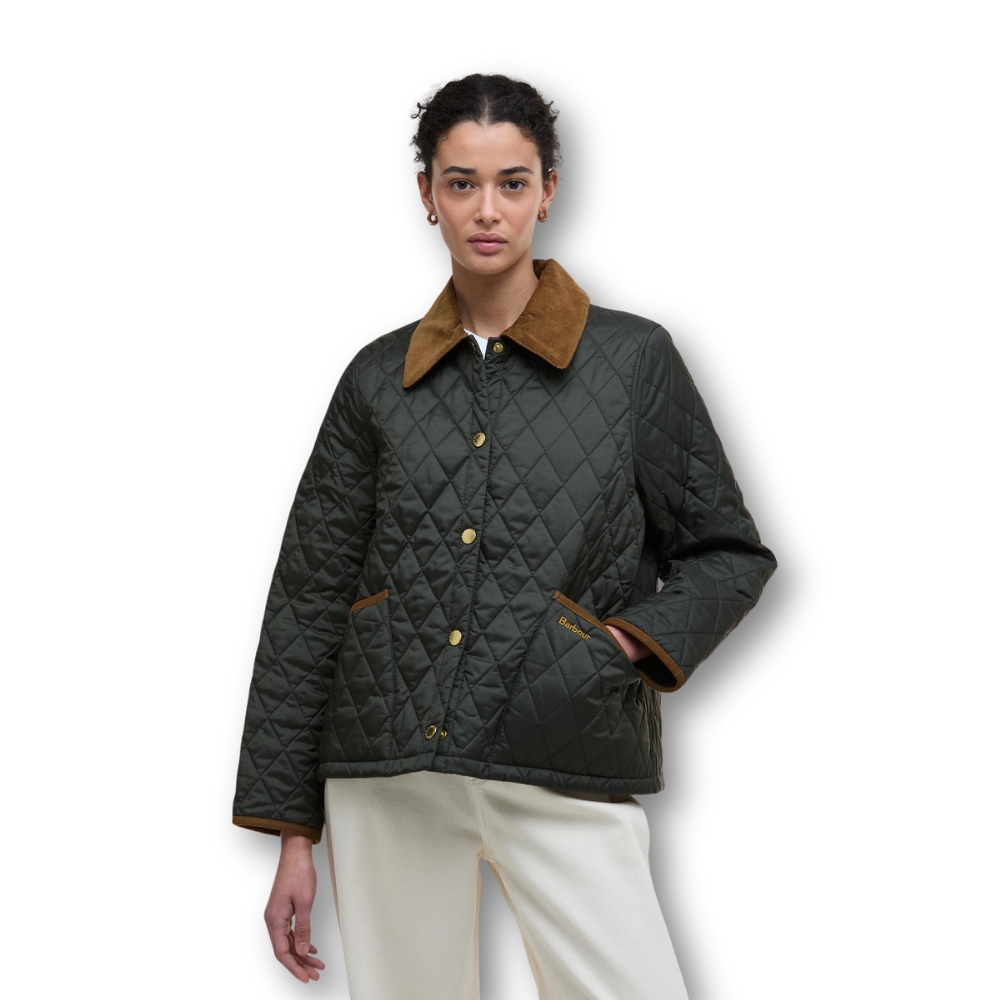 Veste Femme Icons cropped Liddesdale Quilted Sage - Barbour