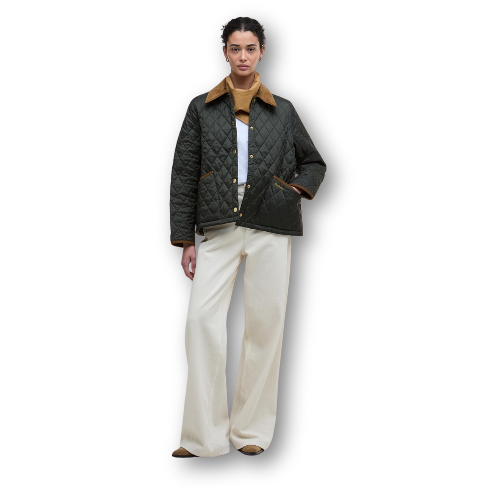 Veste Femme Icons cropped Liddesdale Quilted Sage - Barbour