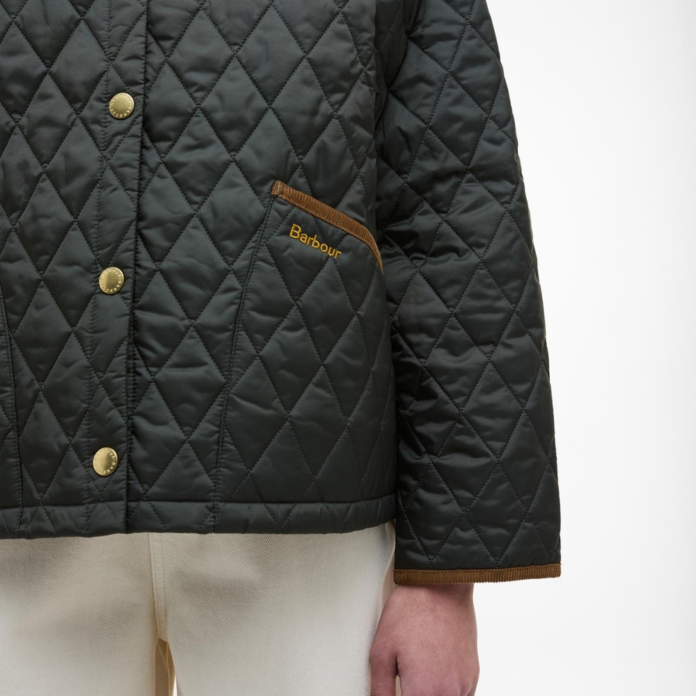 Veste Femme Icons cropped Liddesdale Quilted Sage - Barbour