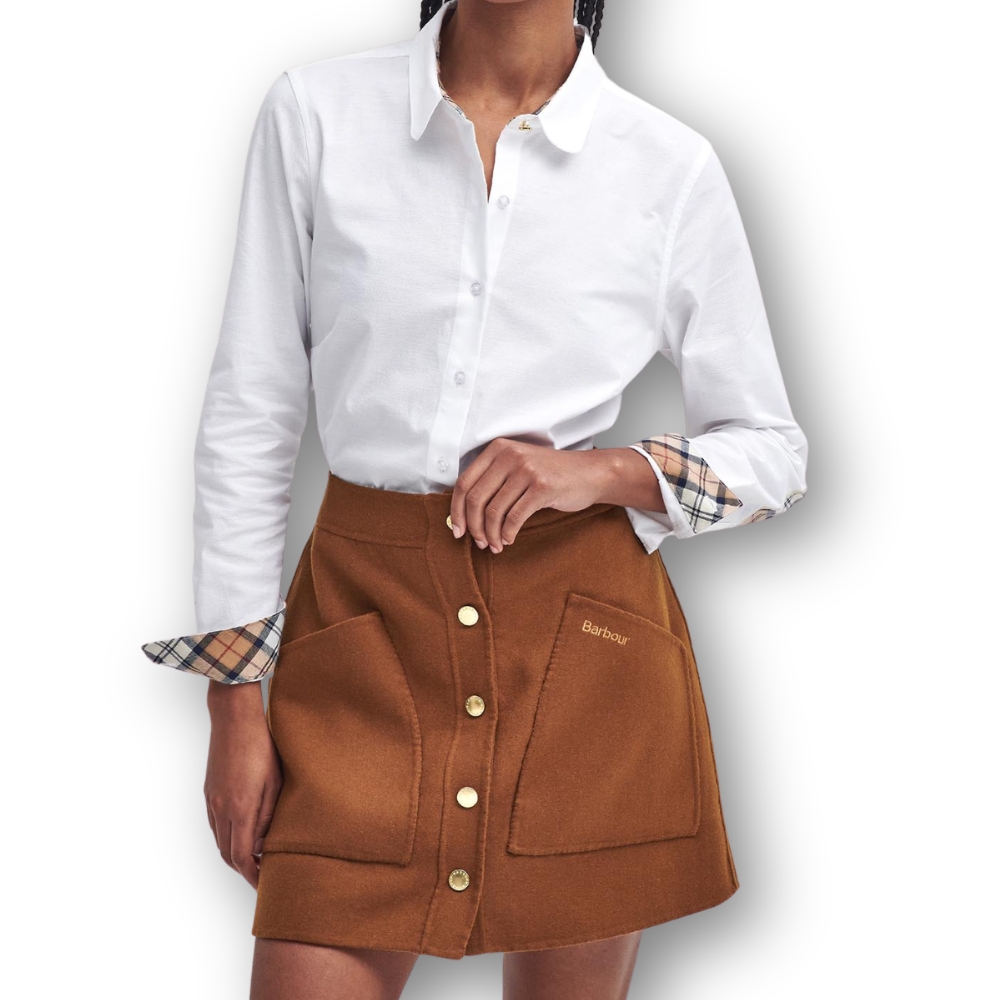 Chemise Femme Lavender Blanche et Tartan - Barbour