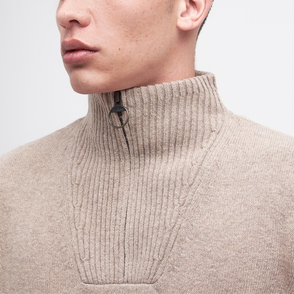 Pull Nelson Essential Half Zip Beige - Barbour
