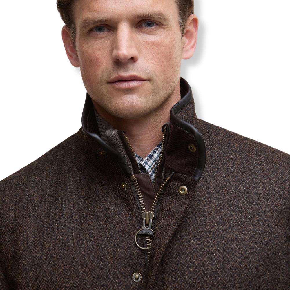 Veste Hereford Tweed Wool Rustic Brown - Barbour