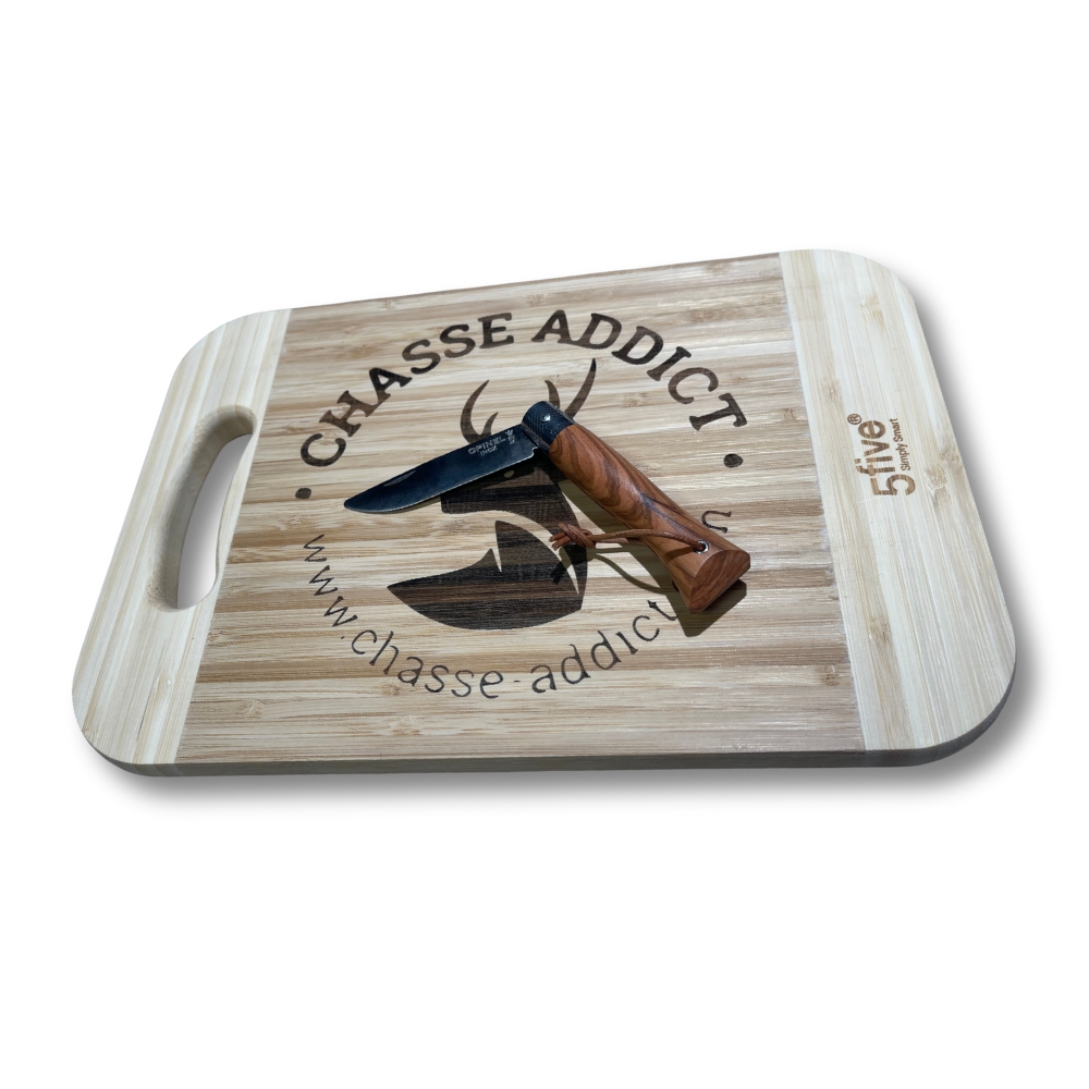 Planche � D�couper en Bois Chasse Addict avec Poign�e