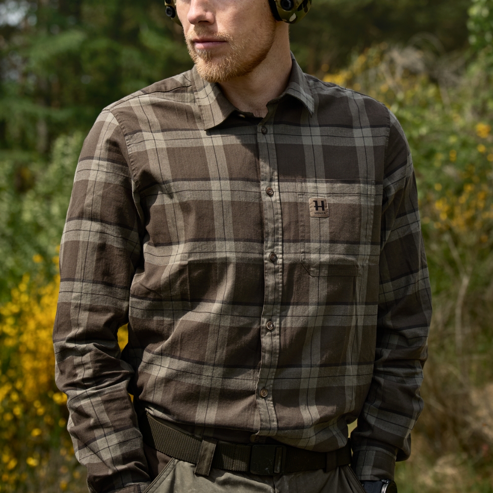 Chemise ML Fjell Green Check - H�rkila