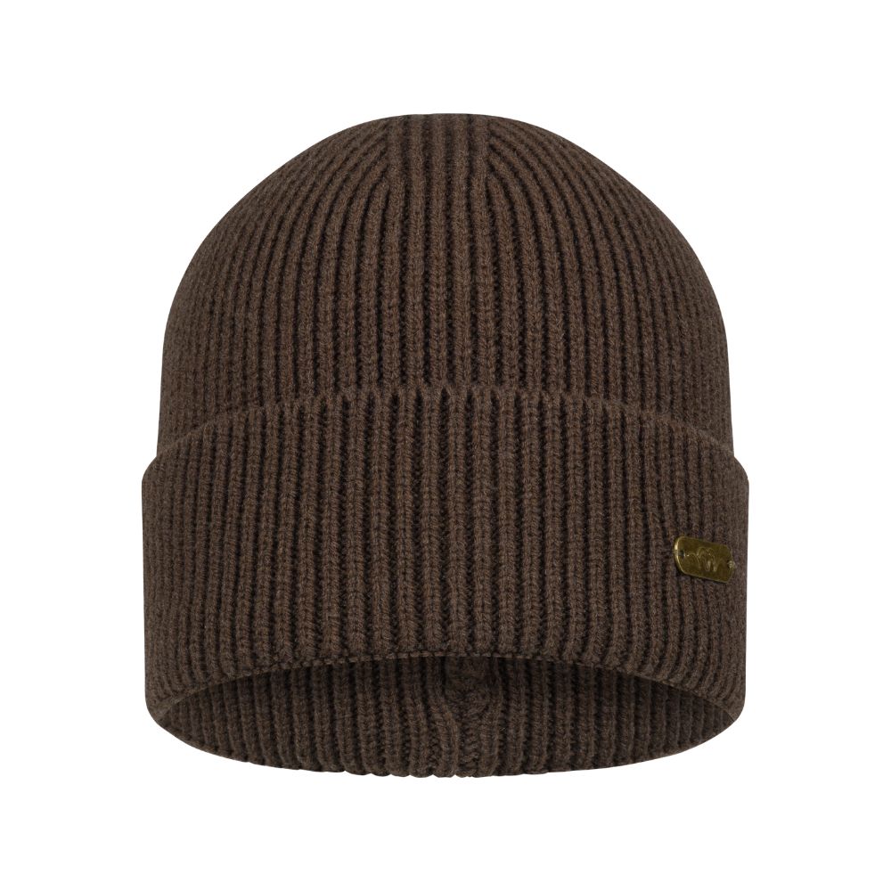 Bonnet Laine Tommy Rib Dark Brown Marron Blaser