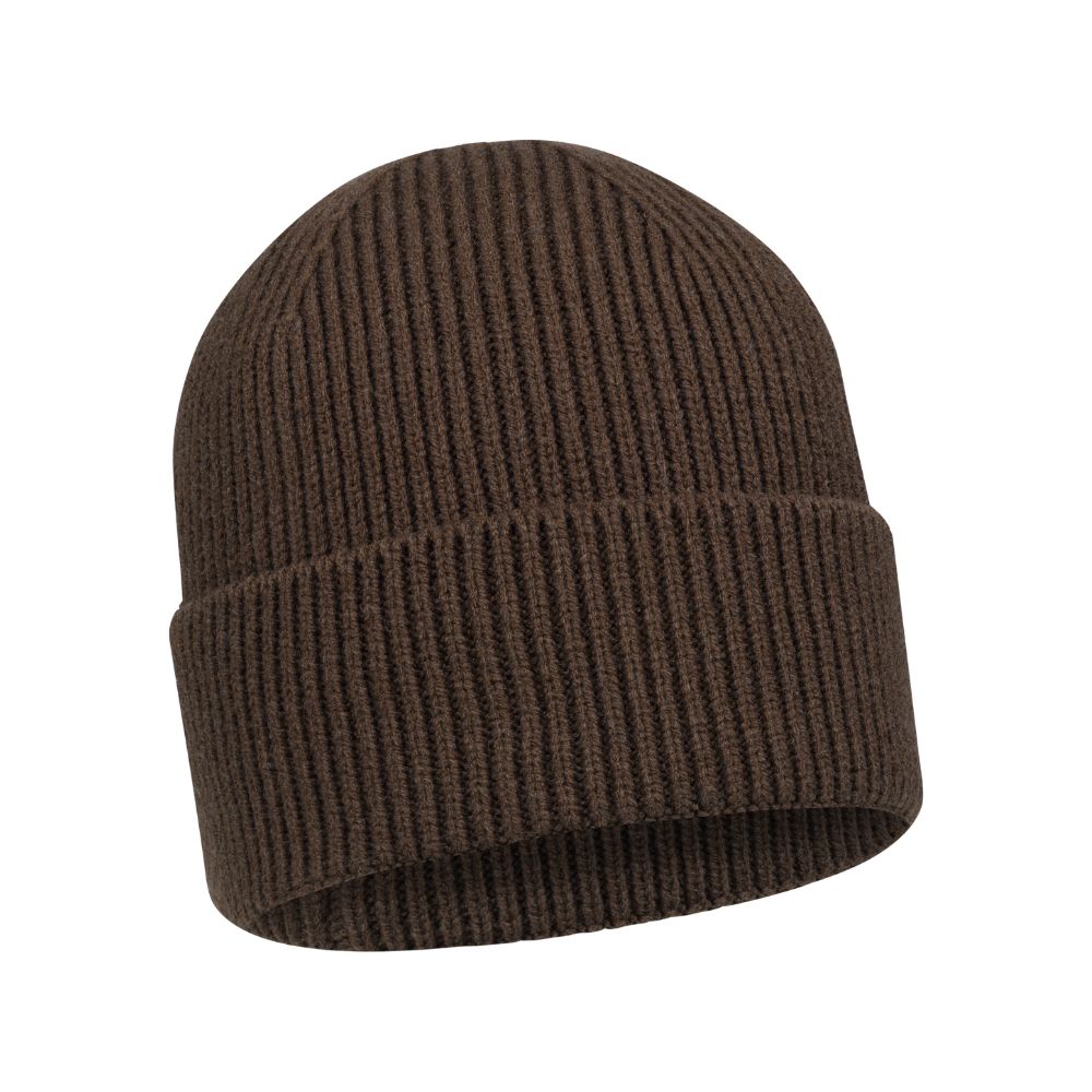 Bonnet Laine Tommy Rib Dark Brown Marron Blaser