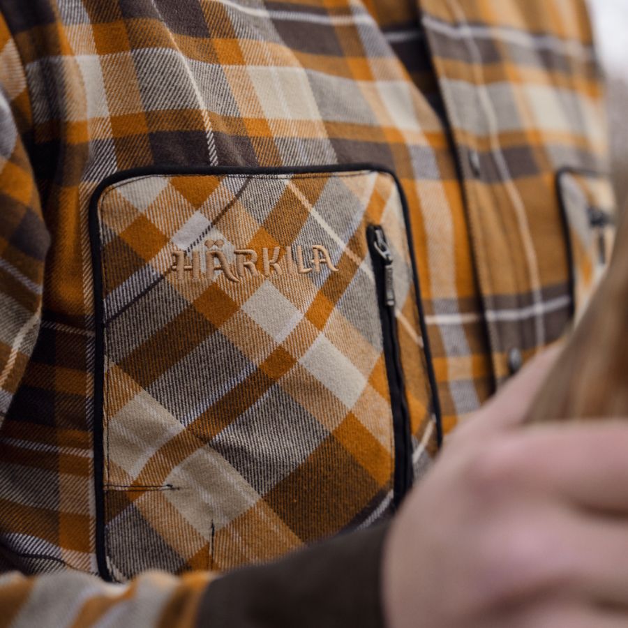 Chemise Harkila Pajala Cornstalk Check Orange