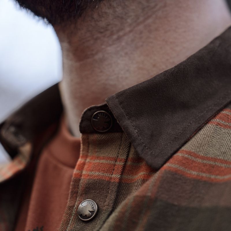 Chemise Aivak L/S Härkila - Autumn Orange Check