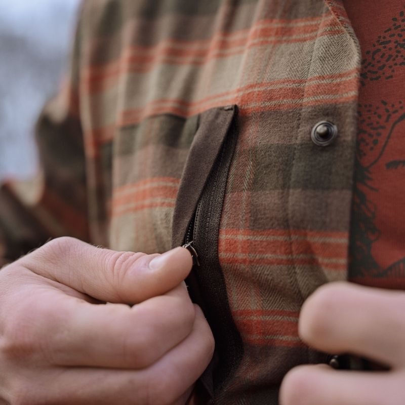 Chemise Aivak L/S Härkila - Autumn Orange Check