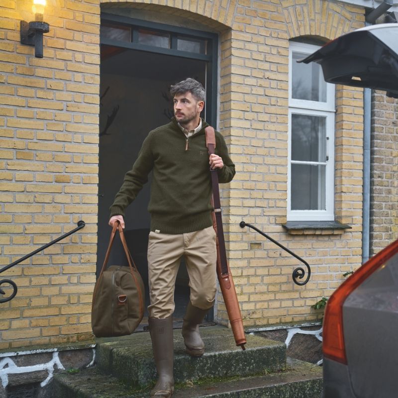 Pull Vincent Merino Half Zip - Vert Forêt Rosin