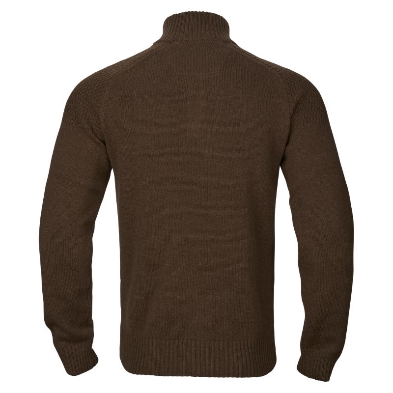 Pull Vincent Merino Half Zip - Brun Demitasse Brown