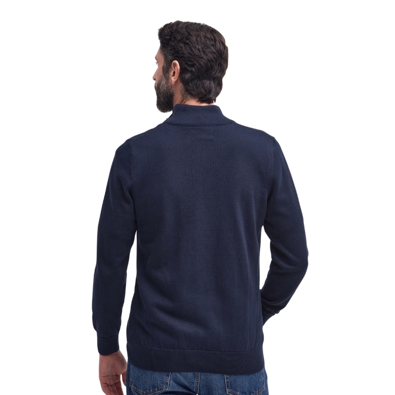 Pull Cotton Half Zip Knitted Jumper Barbour – Navy