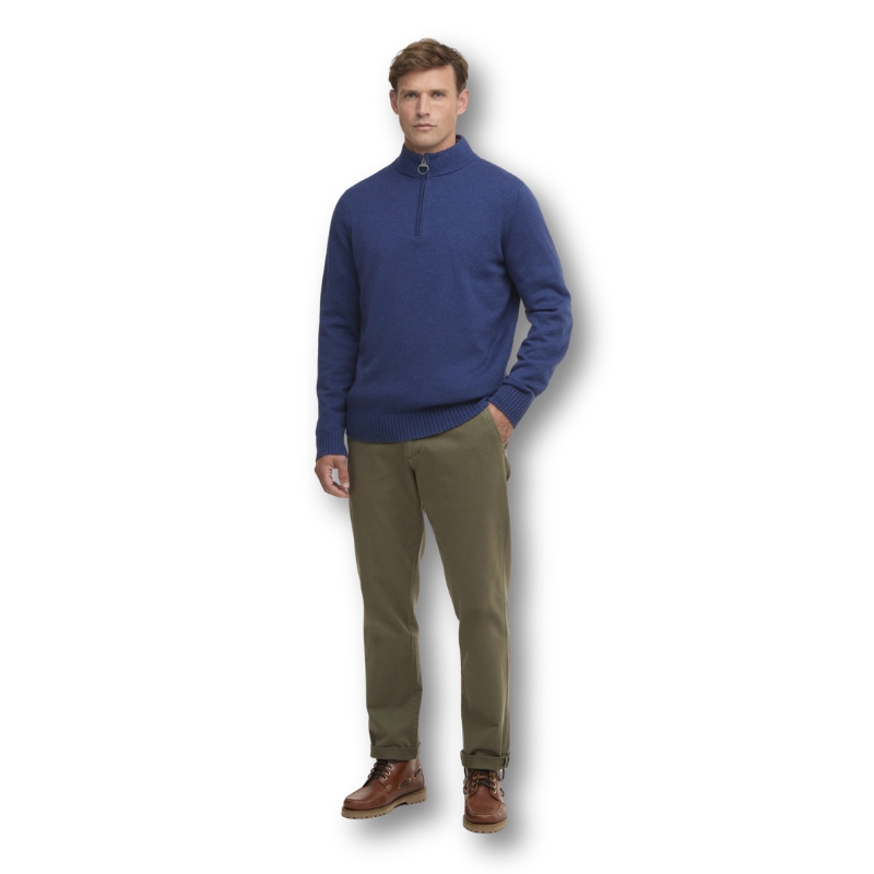 Pull Kelson Half Zip Knitted Jumper Barbour – Bleu
