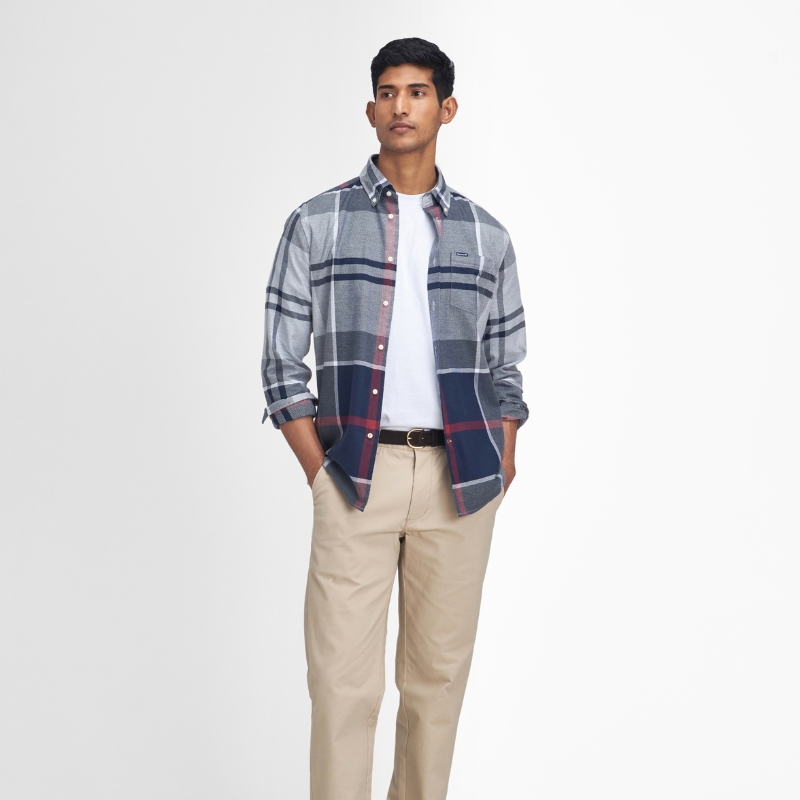 Chemise Dunoon Tartan Tailored Shirt Barbour – Blue Granite