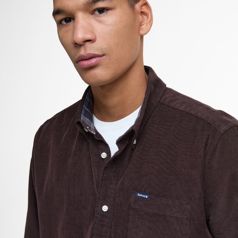 Chemise Barbour Ramsey Tailored Cord Shirt Dark Oak