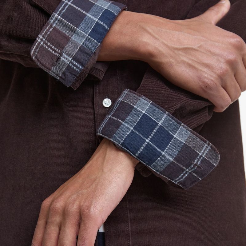 Chemise Barbour Ramsey Tailored Cord Shirt Dark Oak