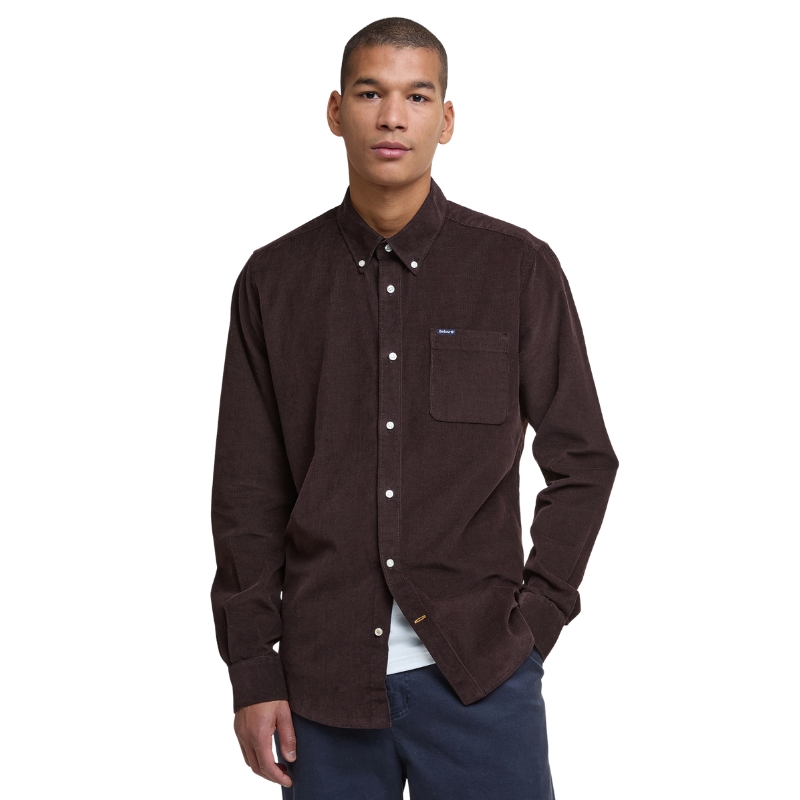 Chemise Barbour Ramsey Tailored Cord Shirt Dark Oak