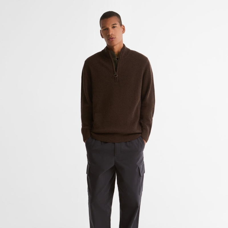 Pull Holden Half Zip Knitted Jumper Barbour – Dark Oak