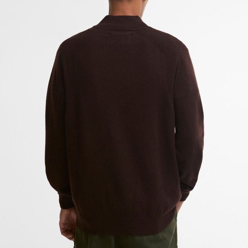 Pull Ronson Tartan Trim Half Zip Barbour – Peat