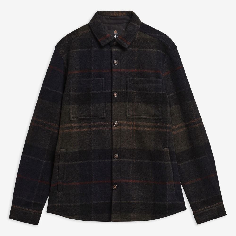 Surchemise Barbour Woodlane Brushed Check Overshirt - Shadow Classic Tartan