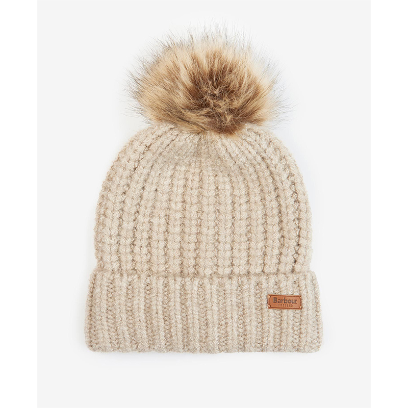 Coffret Barbour Bonnet et Echarpe Beige