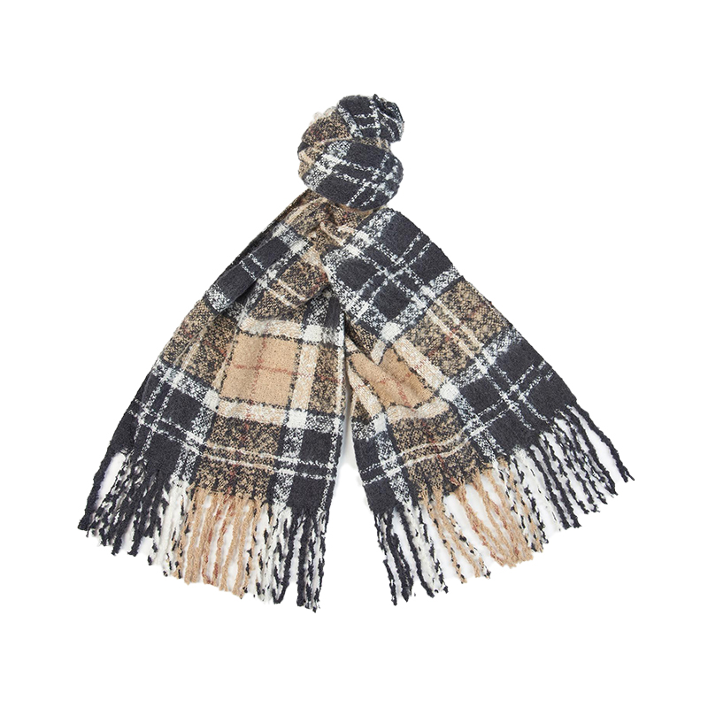 Coffret Barbour Bonnet et Echarpe Beige