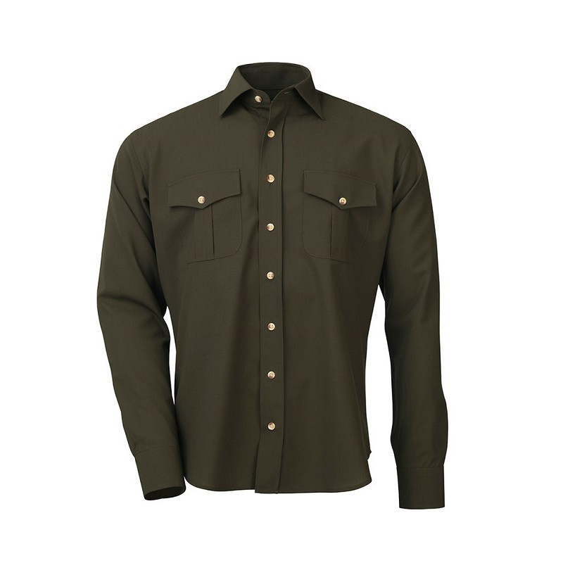 Chemise Lancaster Verte 100% Merino - Laksen