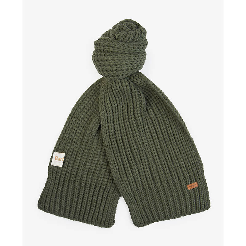 Coffret Barbour Bonnet et Echarpe Olive