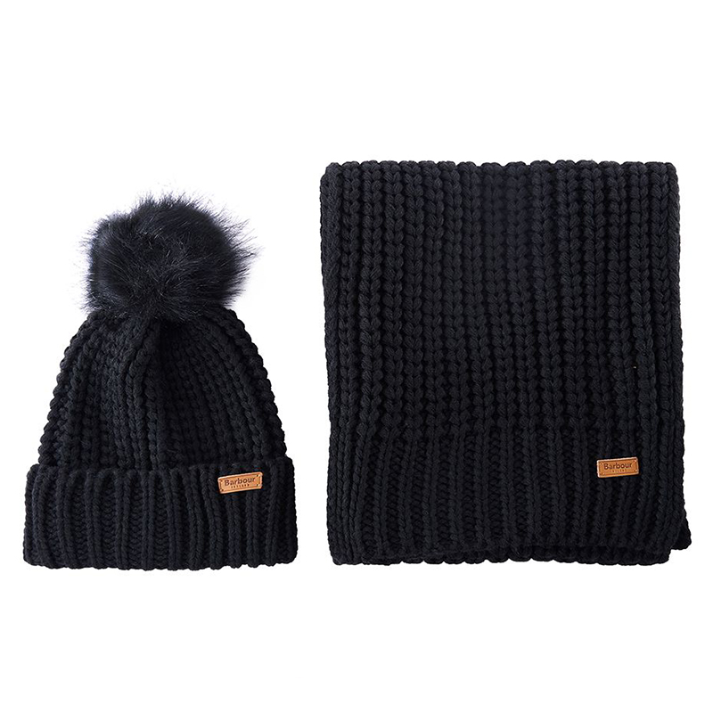 Coffret Bonnet et Echarpe Noir - Barbour