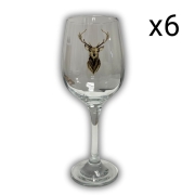 6 verres  vin cerf