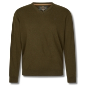 Pull Col en V Pine en laine Mrinos Vert - Seeland