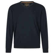 PulL Col en V Pine en laine mrinos Bleu - Seeland