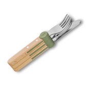 Opinel Le Petit Gourmet : Set de Couverts Bout Rond et �volutif (Vert Olive)