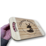 Planche � D�couper en Bois Chasse Addict avec Poign�e